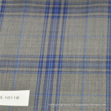 chine en gros gris et bleu vérifier 70% laine et 30% tissus polyester vêtements